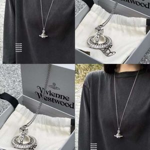 Collana pianeta Collana di design per donna Viven Gioielli di lusso viviane westwood Bull Goods accoppiato Western 3d Earth Planet Collana con diamanti pieni Ciondolo Sudore