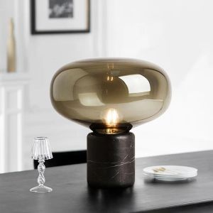 Pós moderno led candeeiro de mesa mármore vidro cogumelo lâmpada cabeceira nordic simples designer quarto sala estar estudo criativo pequeno