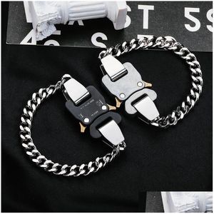 Collegamento a catena 1017 Alyx 9Sm High Street Plug alla moda Lock Ins Bracciale spesso in metallo placcato oro Accessori moda Hip Hop Uomo Dro Dhcw6