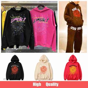 SP5der Young Thug 555555 Men Women Hoodie Mens Hoodies Sweatshirt Pink Foam Print Spider Web Graphic Sweatshirts Pullovers Sweatshirt JOGGERS 8VZ6