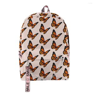 Backpack Cartoon Nowator Cool Butterfly Student School Torby Unisex 3D Print Oxford Waterproof Notebook Multifunkcja Proce