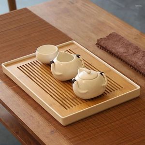 Çay Tepsileri Tepsisi Bambu Oturma Odası Ev Basit Kung-Fu Set Melamin Kuru Kamble Japon Masası Mini Su Depolama