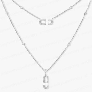 Heiße Verkäufe, hochwertige klassische Messik-Serie, einzelne drei Diamanten, verschiebbare, asymmetrische Halskette für Frauen, Designer-Schmuck, Party, Hochzeit, Liebhaber, Geschenk