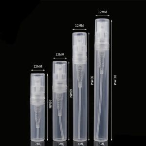 Butelka 100pcs/działka 2 ml 3 ml 4 ml 5 ml plastikowe butelki perfum z napędem mgły Butelka mini promocja Atomizer Puste fiolki