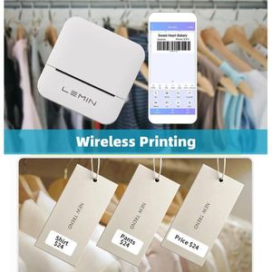 Mini Portable Handheld Thermal Label Maker BuleTooth Barcode QR Code Sticker Plus 1 Roll Blank White