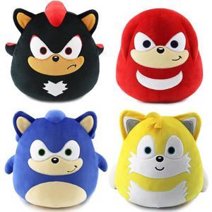 New Sonic Hedgehog Plush Pillow Cartoon 23cm Kawaii Hedgehog Stuffed Animal Plush Cuddle Cushion Tumbler Toy for Kids Adults