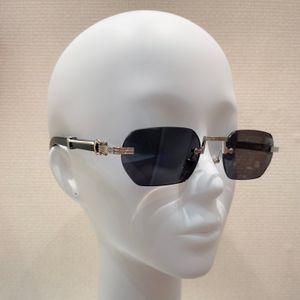 Silver Wood Rimless Sunglasses Vintage Style Mens Shades Sonnenbrille Sunnies Gafas de sol UV400 Eyewear with Box