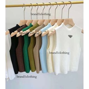 Women Sweater Designer Vests Sweaters Women's Spring Fall Loose Letter Round Neck Pullover Knit Waistcoats Sleeveless Vest Top Waistcoat Jumper Woman Clothing