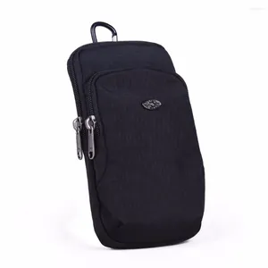 Midjesäckar vattentät nylon unisex cell/mobiltelefon fodral täcker fanny pack cross body messenger axelväska arm krok bälte väska