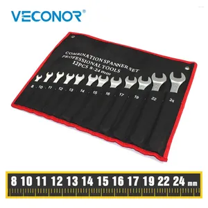 PCS Combination Wrench Set Open and Box End Metric Mm 8 10 11 12 13 14 15 16 17 19 22 24 Chrome Vanadium