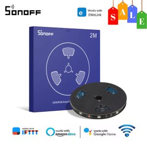 Control SONOFF 5050 RGB WiFi Smart LED Light Strip Dimmable Waterproof ewelink LED Strip Remote Control Work With Alexa Google Home