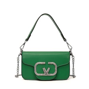 Borse da sera verdi Borsa da donna alla moda Flip PU Borsa a tracolla firmata in morbida pelle Verde puro Blu Bianco Borsa portamonete da donna monospalla 20CM