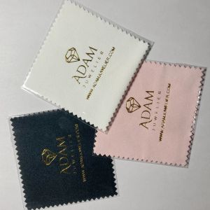 Jewelry 300PCS Custom LOGO 8*8cm Gold Foil Silver Polish Cloth Individual Packed Silver Jewelry Cleaning Wiping Microfiber Suede Cloth