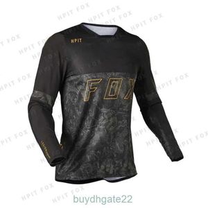 メンズTシャツhpit fox mtbサイクリングメンズ長袖ジャージー服服エンデューロプロマットクロス自転車モトクロスQT58