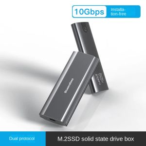 ボックスデュアルプロトコルM2 SSDケースNVMEエンクロージャーM.2からUSBタイプC 3.1 SSDアダプターNVME+NGFF SSDディスクボックスM.2 SSDケース