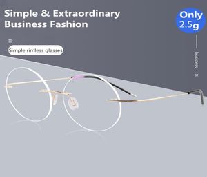 Mode Sonnenbrille Rahmen Runde Randlose Brillen Rahmen Optische Frauen Rahmenlose Klare Linse Metall Großen Kreis Flexible Brillen Fo1713593