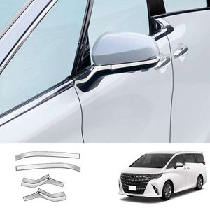 New Other Interior Accessories for Toyota Alphard Vellfire 40 Series 2023 2024 ABS Trim Cover Anti-rubbing stirp Rearview Black Strip Mirror Protector Doo H8A3