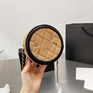 Xiangjia 2022 novo lazer pequeno sabor rhombic corrente saco caviar pele de vaca saco redondo bolo versátil crossbody feminino bag248h