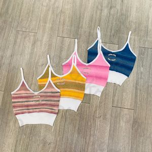 Sexy Strick-Unterhemd für Damen, modisch, schlankes Tanktop mit V-Ausschnitt, luxuriöse Designer-Stickerei, Neckholder-Tops