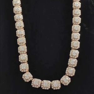 Colar de corrente de tênis hip hop jóias 925 prata esterlina moissanite diamante