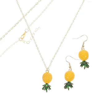 Necklace Earrings Set Pineapple Earring Chain Women The Summer Jewelries Gift For Alloy Miss