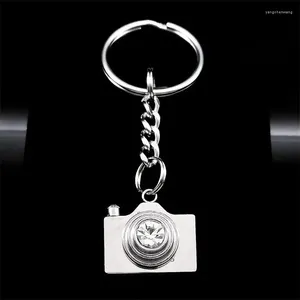 Клавки Kawaii Mini Toy Camera Camera Metal Key Chain для женщин Мужчины из нержавеющей стали серебряной автомобиль Keyring Jewelry Gird Gift K6206SRS08