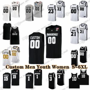 NCAA Personalizado S-6XL Providence Friars College Basquete Jerseys 22 Devin Carter 13 Josh Oduro 0 Rich Barron 30 Rafael Castro Garwey Dual Donovan Santoro Eli DeLaurier