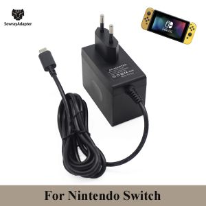 Laddare EU/US/UK Plug 5V 3A 15V 2.6A AC Adapterladdare för Nintendo Switch NS Console Wall Charge Adapter USB Type C Strömförsörjning