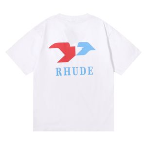 Mens Rhude t Shirt Designer Tees Graphic Solid Color Printing Leisure Vacation Tess Casual Fashion Short Sleeve High Quality Women Round Neck Tshirts Size S-xl