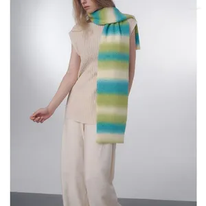 Szaliki Koreańskie Wool wełna mieszana gradient dzianinowy szalik dla mężczyzn i kobiet jesienna zimowa uniwersalna moda miękka ciepła mała 2024