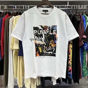 Tees PurpleTシャツ夏のファッションメンズレディデザイナーTシャツスリーブトップレターコットンショートスリーブ高品質のポロス服957