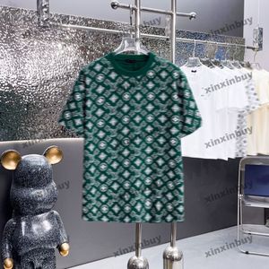 xinxinbuy Herren Designer T-Shirt 2024 Tie Dye Farbverlauf Buchstabendruck 1854 Kurzarm Baumwolle Damen Grau Schwarz Weiß Grün S-2XL