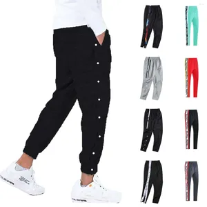 Men's Pants Men Clothing 2024 Button Tear Away Casual Splicing Basketball Training Sweatpants With Pockets Roupas Masculinas