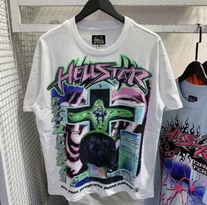 HellStart Shirt Rappe Mens And Rapper Rapper Singer Wash Wash Heavy Casal Casal Mesma Manga Curta Retro Retro Retro Designer S-XL Tshirts Brands 4E