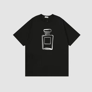 C marca novo designer t camisas de luxo para mulheres algodão moda t-shirts perfume padrão verão topo