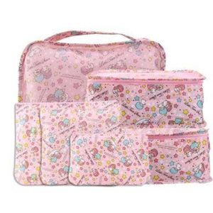 6 em 1 conjunto dos desenhos animados melodia estrelas gêmeas emon sacos organizador de viagem pano roupa interior sutiã meias sacos de armazenamento y2007141888