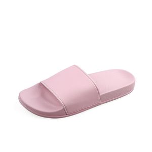 Plast Pure Colors tofflor för män kvinnor platt gummi casual sandaler sommar strandskor scuffs rosa