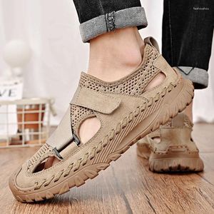 Casual 642 Versatile 362 959 Sandals Men Soft Comfortable Summer Leather Roman Sole Outdoor Beach Walking Shoes