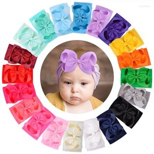 Acessórios de cabelo Nylon Elastic Born Headband Ribbon Bow Head Wraps para crianças Baby Headwear Hairbands Girls Bandanas Band