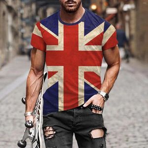 Męskie koszule męskie Summer Independence Day Fashion 3D Digital Printing Shirt krótkie rękawy