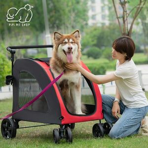Dog Carrier Pet Baby Multi-Functional Cart In Large Outdoor Travel Transport Cats And Dogs Convenient Space Stroller