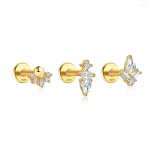 Studörhängen canner 1pc hästögon vit zirkontråd för kvinnor sterling silver piercing örhänge 2024 pendiente bröllop smycken