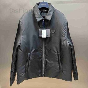Men's Jackets Designer Top Winter New Product Metal Triangle Logo Nylon Down Coat Men's Flip Collar Coat U49G