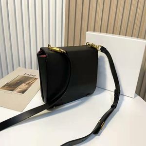 Bolsa de ombro de couro de bezerro, bolsa de ombro grande com alça de corrente de rebite, bolsa de mão em latão vintage magnética209z
