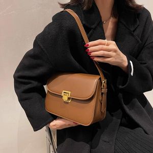 Waist Bags Vintage Women Solod Color Envelope Shoulder Bag Ladies Preppy Style Handbags PU Leather Hasp Small Flap Messenger