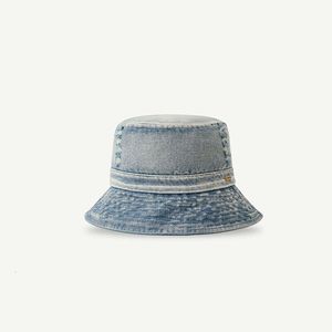 Mens tvättade denim hink breda grim bomull fiskare sommar panama sol hatt utomhus strand fiske mössa för aldult barn