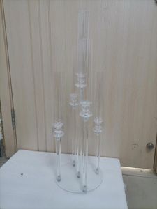 Candle Holders High Clear Crystal Holder 5 Arm Wedding Center Party And Marriage Decoratio Up To 65cm 1 Piece 2024 Ne