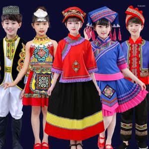 Этническая одежда, костюм меньшинства, детский туцзя, монгольский дай, знаменитый мальчик для девочек и мальчиков