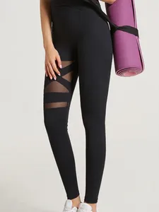 Kvinnors leggings kvinnor yoga pant fitness leggins gym träning sport mesh svarta sexiga byxor byxor som kör jeggings