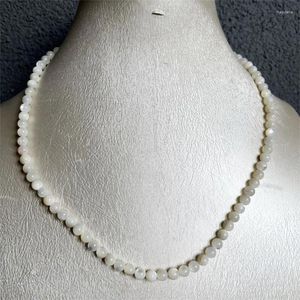 Pendants Sea Pearl Shell Necklace 6MM White Natural MOP Stone Chocker Beaded Mother Daughter 30/35/40/45/50/55cm Customize